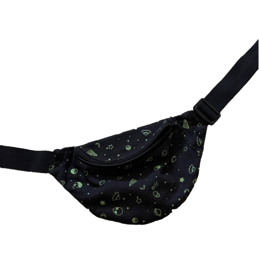 Unisex Space theme fanny pack adjustable black
